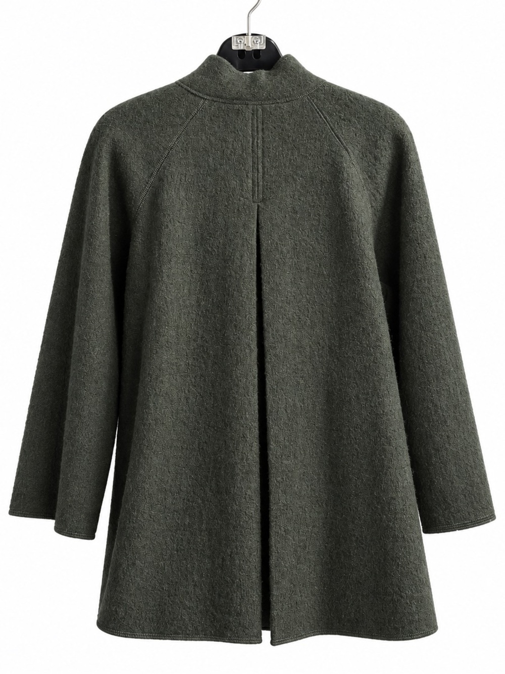 Sandro Sportswear 100% Wool A-Line Coat Jacket Women’s Size M Charcoal Gray - Picture 3 of 4
